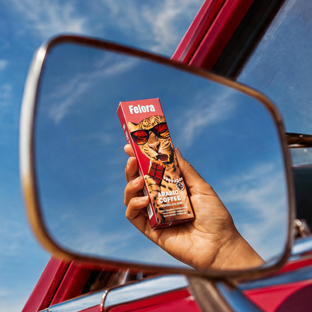 Felora Arabic Coffee chocolate bar — campaign scene