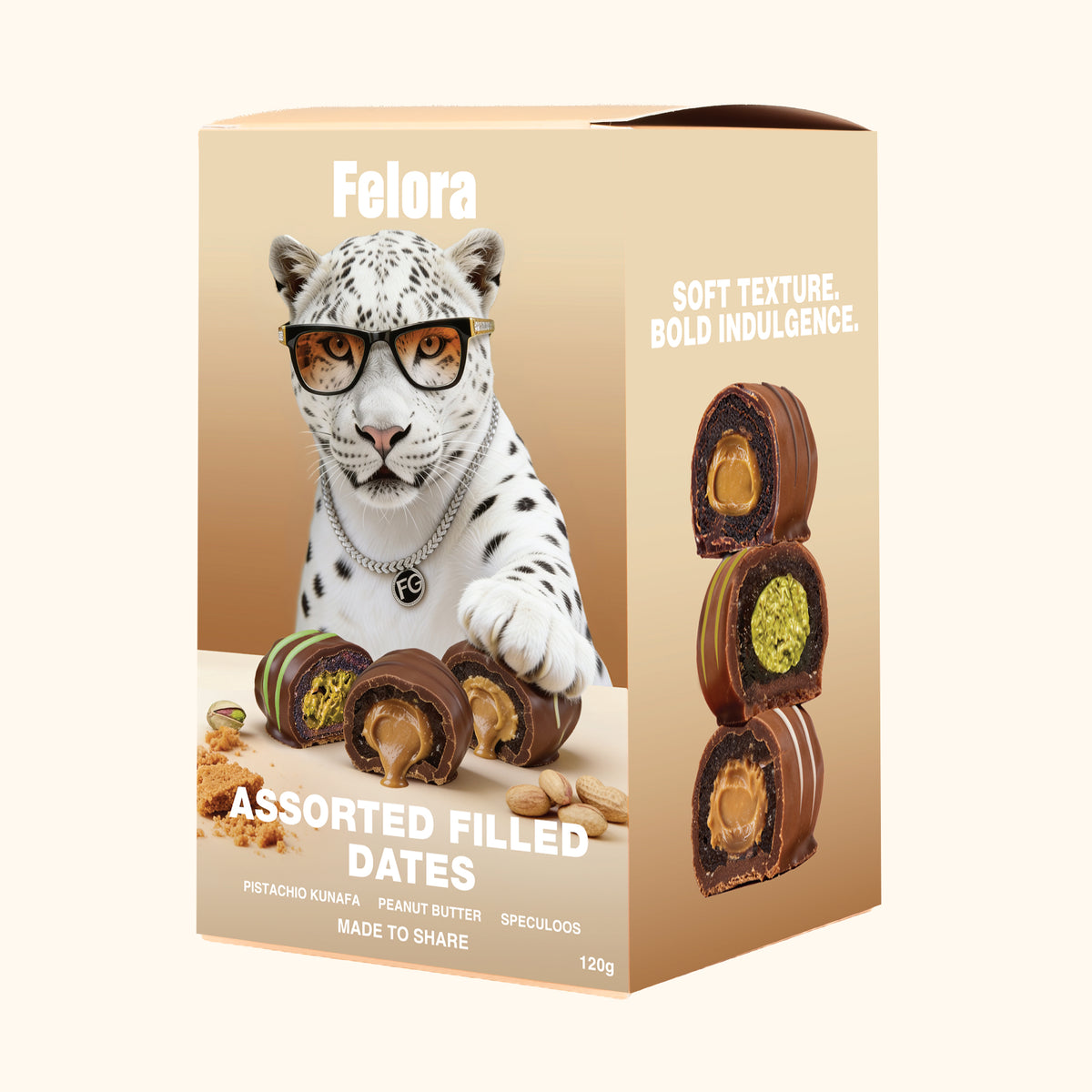 Felora Assorted Filled Dates — packaging angle