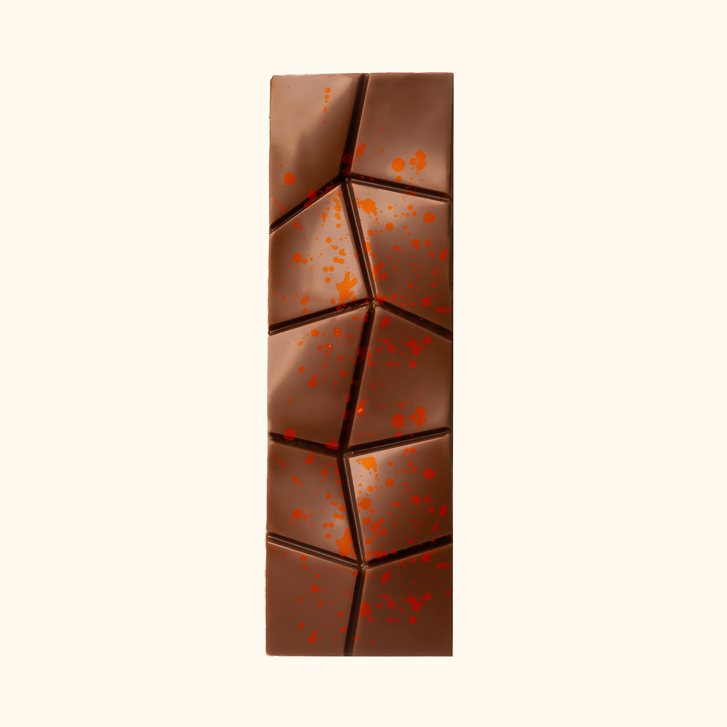 Felora Karak Spice chocolate bar — texture close-up