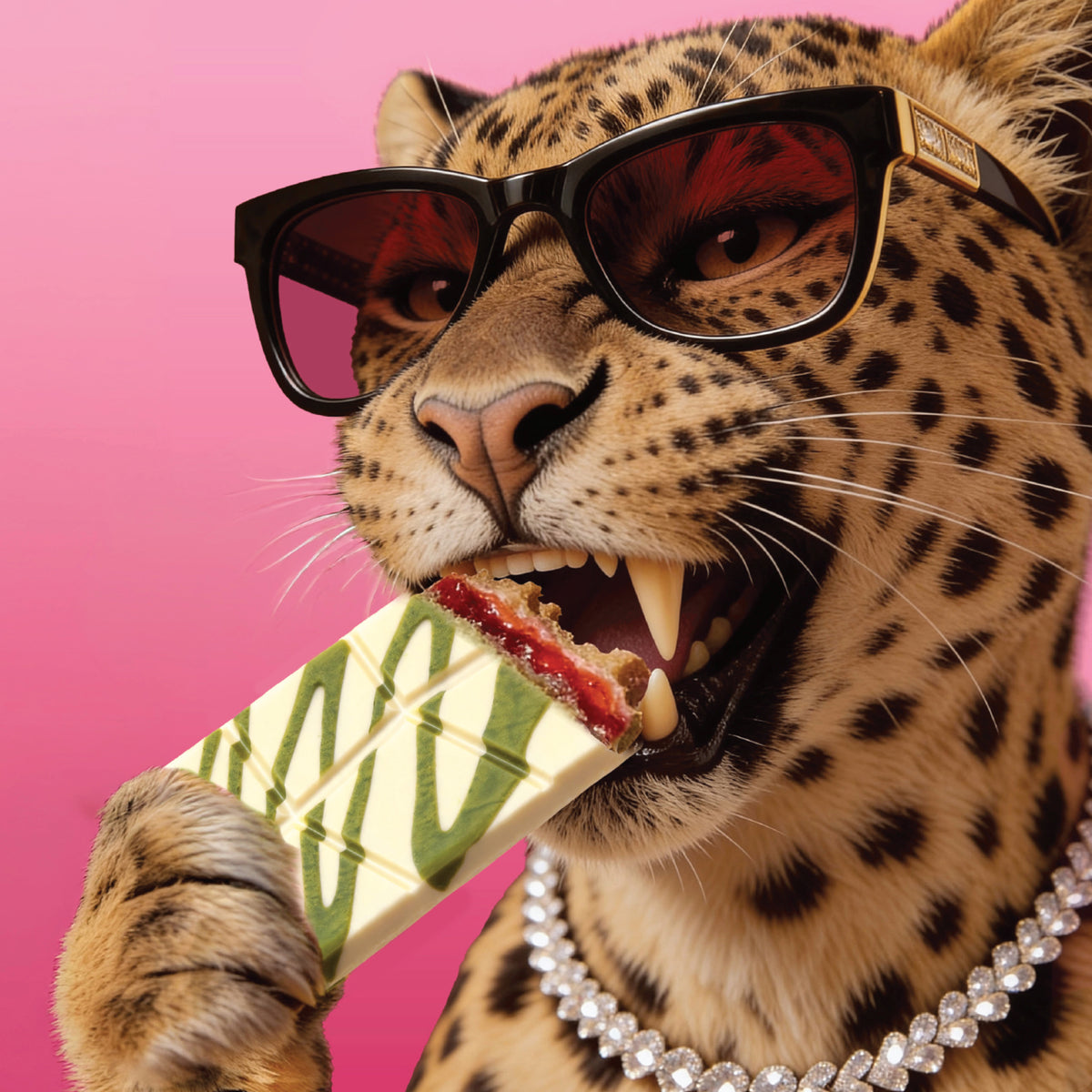 Felora Matcha Raspberry chocolate bar — campaign portrait